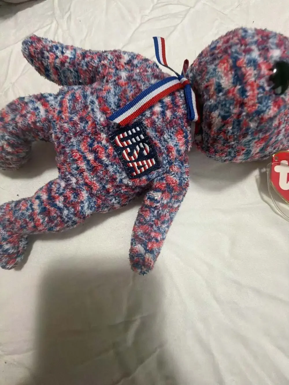 Ty Beanie Baby USA Bear 2000 Red White and Blue Plush
